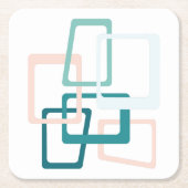 Middeleeuwse atoomtijdperken Rechthoeken Blauwgroe Kartonnen Onderzetters (Voorkant)