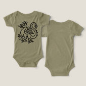 Middeleeuwse Basilisk Sigil Fantasy Heraldiek Myth (Ontwerp Voorkant & Achterkant)