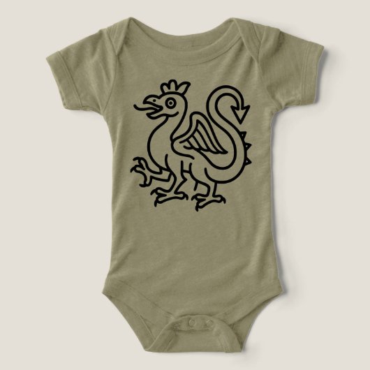 Middeleeuwse Basilisk Sigil Fantasy Heraldiek Myth (Design voorkant)