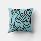 Middeleeuwse Basilisk Sigil Fantasy Heraldiek Myth Kussen (Achterkant)