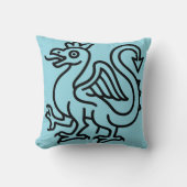 Middeleeuwse Basilisk Sigil Fantasy Heraldiek Myth Kussen (Voorkant)