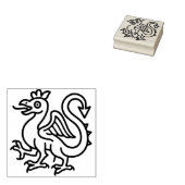 Middeleeuwse Basilisk Sigil Fantasy Heraldiek Myth Rubberstempel (Gestempeld)