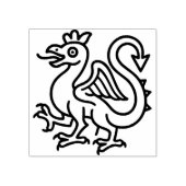 Middeleeuwse Basilisk Sigil Fantasy Heraldiek Myth Rubberstempel (Afrduk)