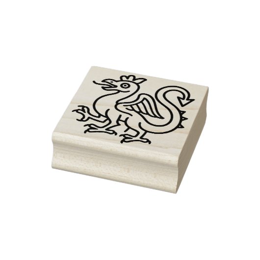 Middeleeuwse Basilisk Sigil Fantasy Heraldiek Myth Rubberstempel (Stempel)