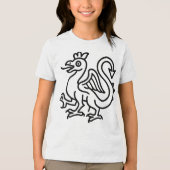 Middeleeuwse Basilisk Sigil Fantasy Heraldiek Myth Tri-Blend Shirt (Voorkant)