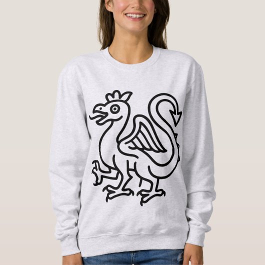 Middeleeuwse Basilisk Sigil Fantasy Heraldiek Myth Trui (Voorkant)