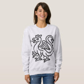 Middeleeuwse Basilisk Sigil Fantasy Heraldiek Myth Trui (Voorkant volledig)