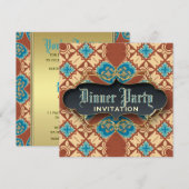 Middeleeuwse Batik Tartan Dinner Party Uitnodiging (Voorkant / Achterkant)