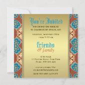 Middeleeuwse Batik Tartan Dinner Party Uitnodiging (Achterkant)