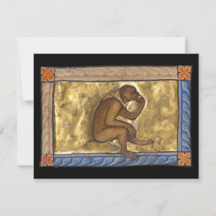 Middeleeuwse Bestiaire Aap 1270 Briefkaart