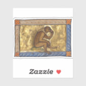 Middeleeuwse Bestiaire Aap 1270 Sticker (Vel)