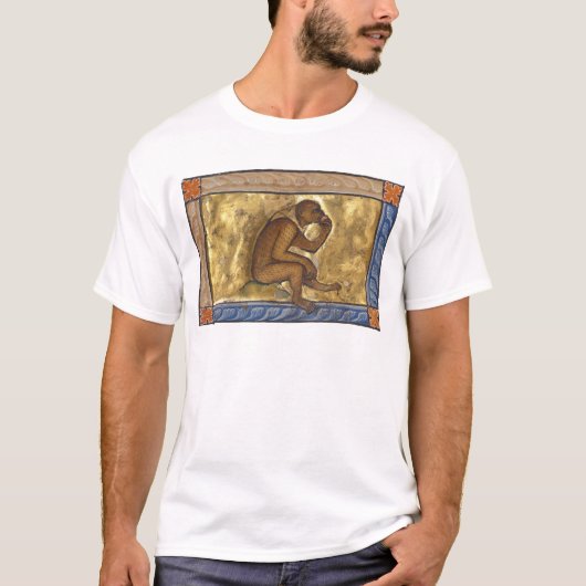 Middeleeuwse Bestiaire Aap 1270 T-shirt (Voorkant)