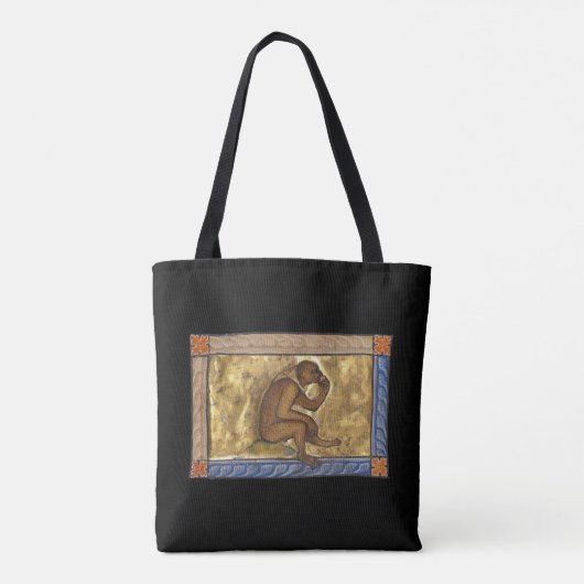 Middeleeuwse Bestiaire Aap 1270 Tote Bag (Achterkant)