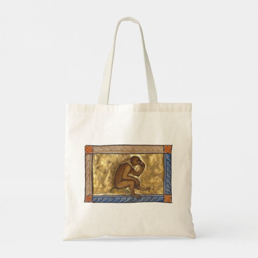 Middeleeuwse Bestiaire Aap 1270 Tote Bag (Achterkant)