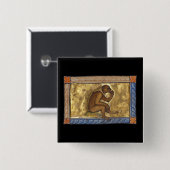 Middeleeuwse Bestiaire Aap 1270 Vierkante Button 5,1 Cm (Voorkant /achterkant)