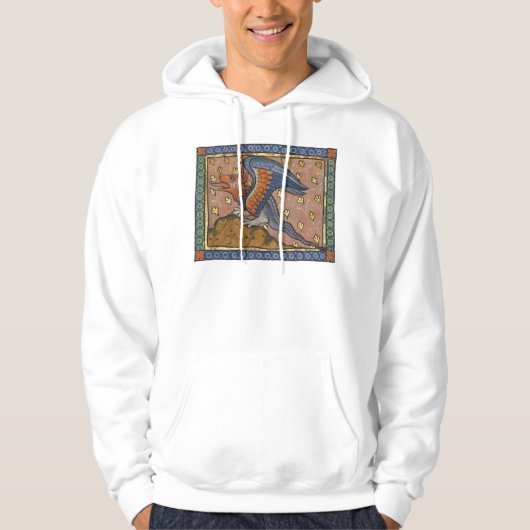 Middeleeuwse Bestiaire Draak 1270 Hoodie (Voorkant)