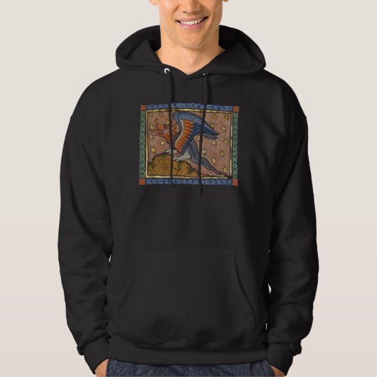 Middeleeuwse Bestiaire Draak 1270 Hoodie (Voorkant)