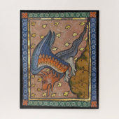 Middeleeuwse Bestiaire Draak 1270 Legpuzzel (Verticaal)