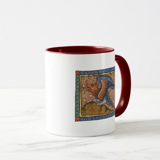 Middeleeuwse Bestiaire Draak 1270 Mok (Voorkant rechts)