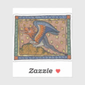 Middeleeuwse Bestiaire Draak 1270 Sticker (Vel)