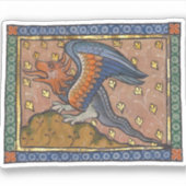 Middeleeuwse Bestiaire Draak 1270 Sticker (Voorkant)