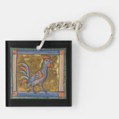 Middeleeuwse Bestiaire Haan c. 1270 Sleutelhanger (Achterkant)