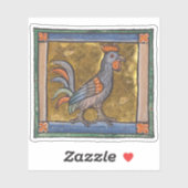Middeleeuwse Bestiaire Haan c. 1270 Sticker (Vel)