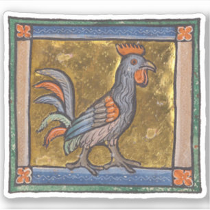 Middeleeuwse Bestiaire Haan c. 1270 Sticker