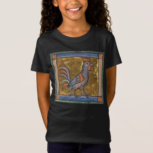 Middeleeuwse Bestiaire Haan c. 1270 T-shirt (Voorkant)