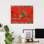 MIDDELEEUWSE BESTIARIUM MAKT MUZIEK Vioolspeler Le Poster (Thuiskantoor)
