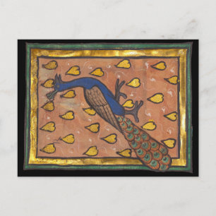 Middeleeuwse Bestiarium Pauw c. 1270 Briefkaart