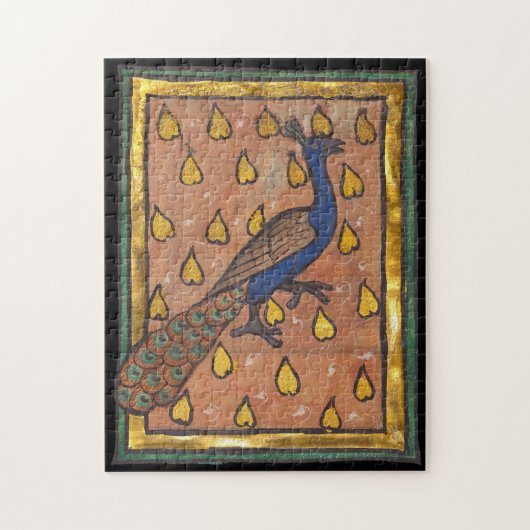 Middeleeuwse Bestiarium Pauw c. 1270 Legpuzzel (Verticaal)