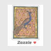 Middeleeuwse Bestiarium Pauw c. 1270 Sticker (Vel)