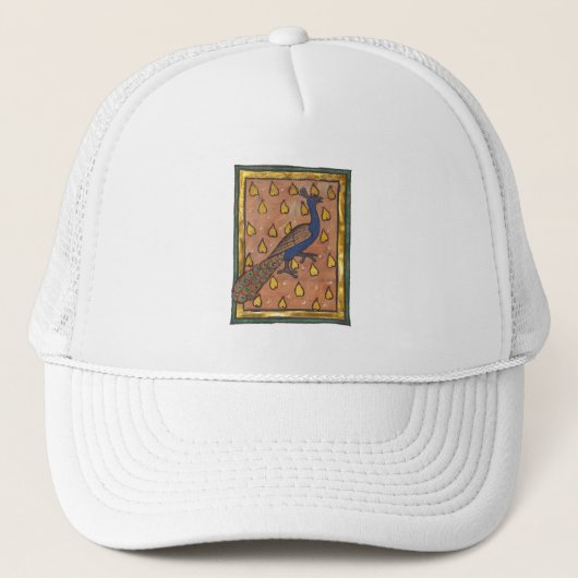 Middeleeuwse Bestiarium Pauw c. 1270 Trucker Pet (Voorkant)