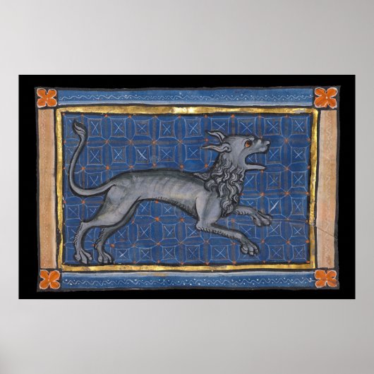 Middeleeuwse Bestiary Hyena c. 1270 Poster (Voorkant)