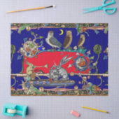 MIDDELEEUWSE BESTIARY MAKEN MUZIEK Uilen, Konijnen Tissuepapier (Craft)