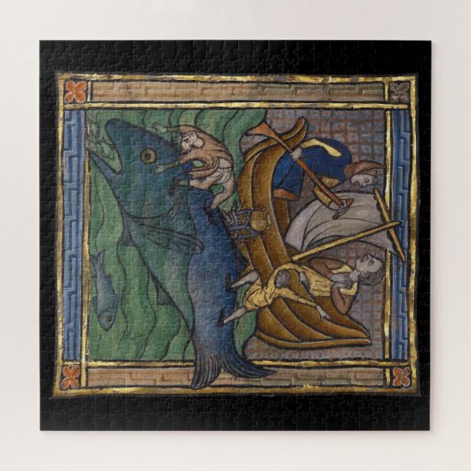 Middeleeuwse Bestiary Whale 1270 Legpuzzel (Horizontaal)