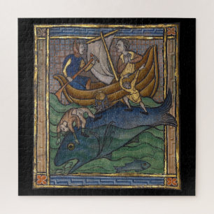 Middeleeuwse Bestiary Whale 1270 Legpuzzel