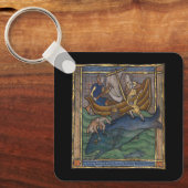 Middeleeuwse Bestiary Whale 1270 Sleutelhanger (Voorkant)