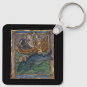 Middeleeuwse Bestiary Whale 1270 Sleutelhanger (Achterkant)