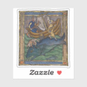 Middeleeuwse Bestiary Whale 1270 Sticker (Vel)