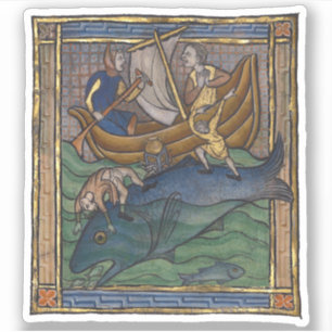 Middeleeuwse Bestiary Whale 1270 Sticker