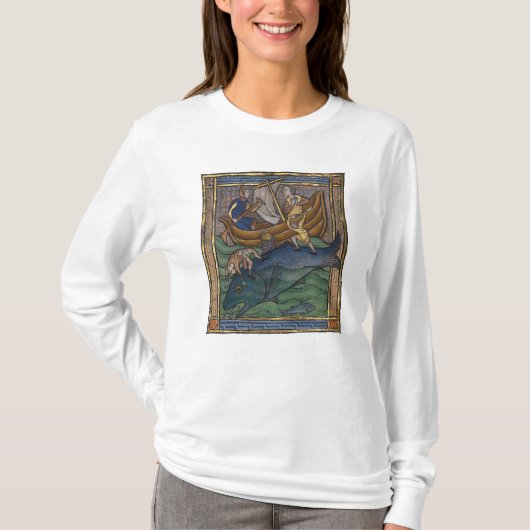 Middeleeuwse Bestiary Whale 1270 T-shirt (Voorkant)