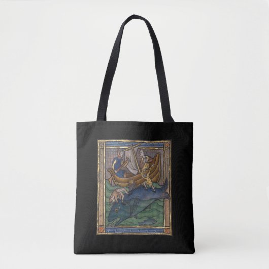 Middeleeuwse Bestiary Whale 1270 Tote Bag (Voorkant)
