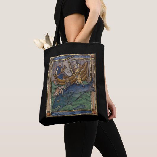 Middeleeuwse Bestiary Whale 1270 Tote Bag (Dichtbij)