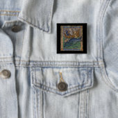 Middeleeuwse Bestiary Whale 1270 Vierkante Button 5,1 Cm (In situ)