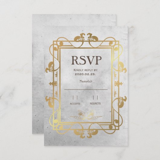 Middeleeuwse Beton&Gold RSVP (Voorkant / Achterkant)