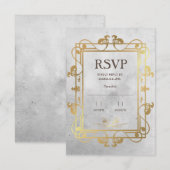 Middeleeuwse Beton&Gold RSVP Kaartje (Voorkant / Achterkant)