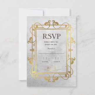 Middeleeuwse Beton&Gold RSVP Kaartje