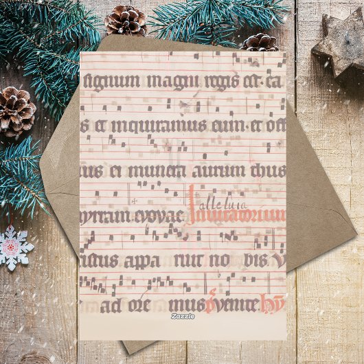  Middeleeuwse Bladmuziek Kerstmiskerststal Feestdagenkaart